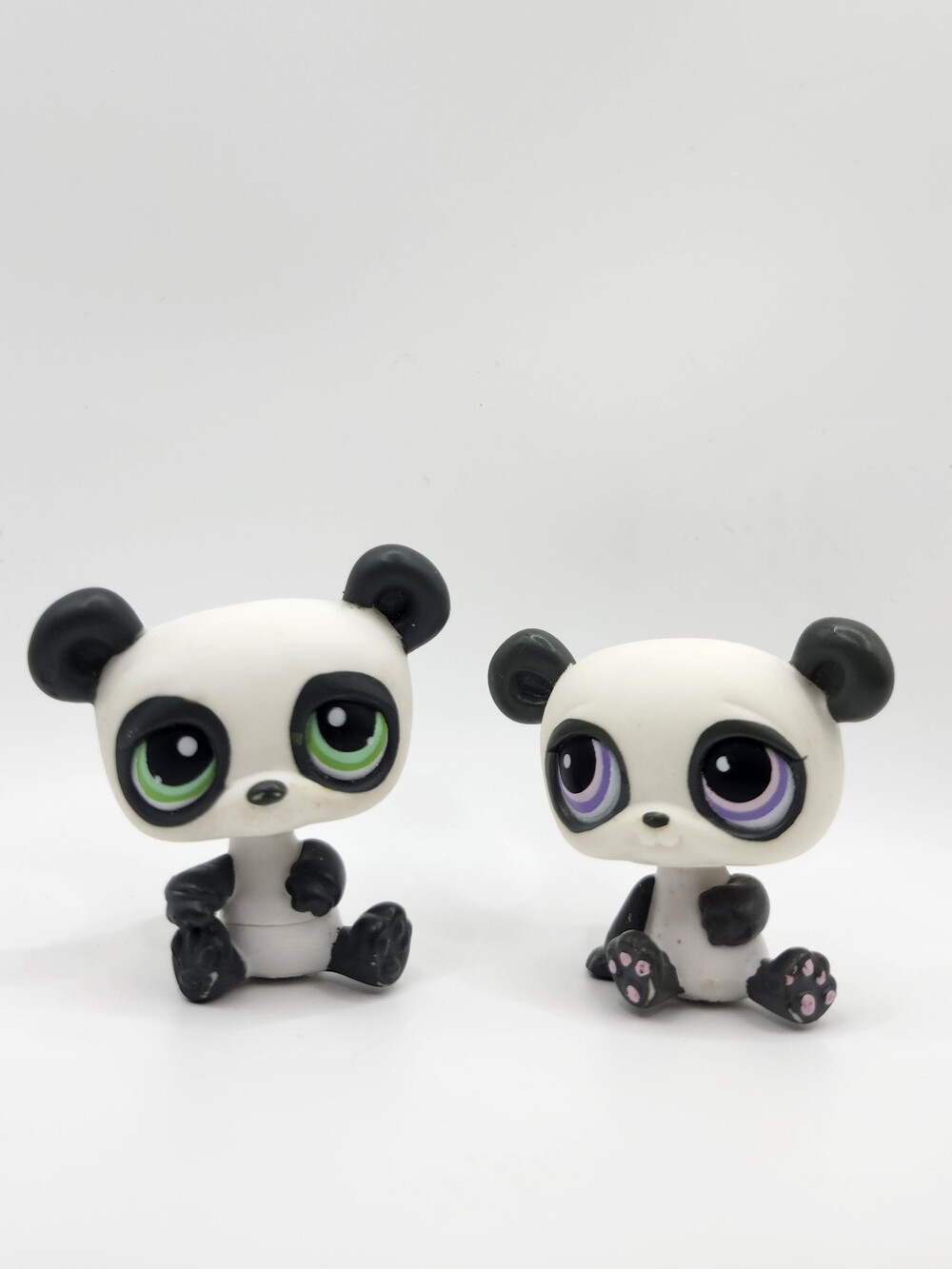 Authentic Littlest Petshop Pandas #89 And #250 Green Lavender Eyes